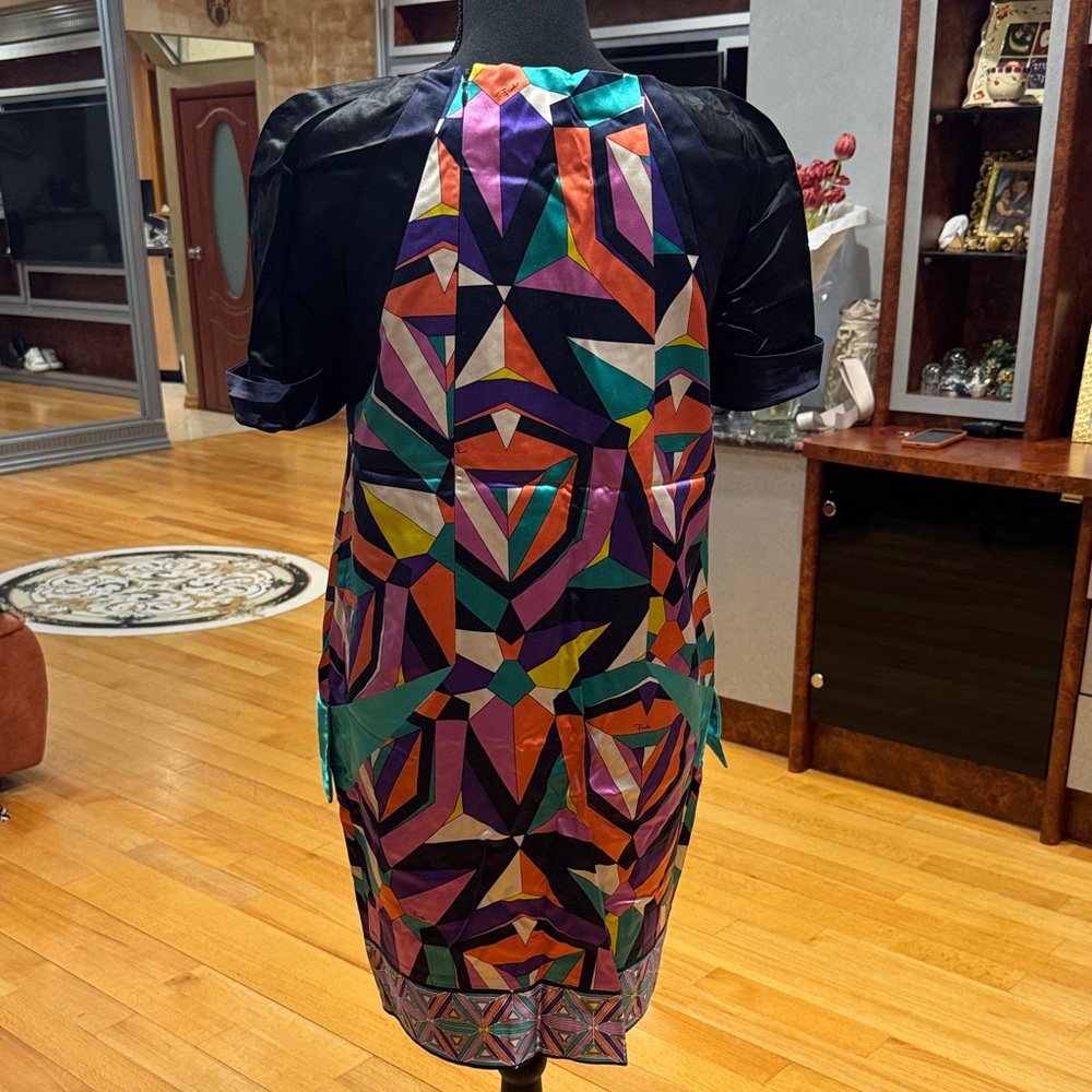 Emilio Pucci Black and Multicolor Mini Dress - Picture 4 of 6